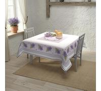 Soleil d'ocre, Nappe imprimée Anti-tâches carrée 180x180 cm Provence