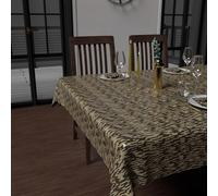 Soleil d'ocre, Nappe impriméé Anti-tâches Rectangle 150x240 cm Gold Noir