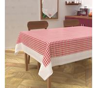 Soleil d'ocre, Nappe Rectangle Anti-tâches en Coton 140x240 cm Vichy Rouge