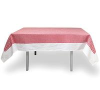 Soleil d'ocre Nappe Rectangle en Coton Anti-tâches 140x300 cm Vichy Rouge