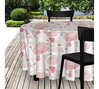 Soleil d'ocre Nappe Toile Cirée Ovale 140X240 cm Corail