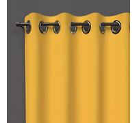 Soleil d'ocre, Occultant Alix Rideau à Oeillets Jaune radieux, Polyester, 135x250 cm
