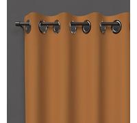 Soleil d'ocre, Occultant Alix Rideau à Oeillets Ocre, Polyester, 135x250 cm