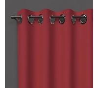 Soleil d'ocre, Occultant Alix Rideau à Oeillets Rouge, Polyester, 135x250 cm