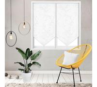 Soleil d'ocre, Osaka Paire de Brise-bise, Polyester, Blanc, 60x160 cm