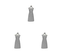 Soleil d'ocre, Panama Tablier de Cuisine Coton, Gris Clair (Lot de 3)