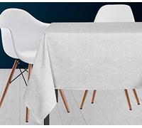 Soleil d'ocre, Paon Nappe Anti-tâches Rectangle, Polyester, Blanc, 140x240 cm