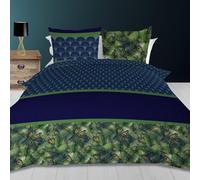 Soleil d'ocre Paon Parure Housse de Couette, Coton, Bleu, 260 x 240 cm