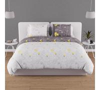 Soleil d'ocre Parure Housse de Couette 240X220 cm Lisa Gris 57 Fils