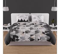 Soleil d'ocre Parure Housse de Couette 240X220 cm Nordique Anthracite, 100% Coton