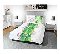 Soleil d'ocre Parure Housse de Couette 260x240 cm en Coton 57 Fils Tahiti Blanc