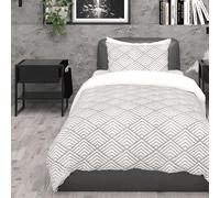 Soleil d'ocre, Parure Housse de Couette 3D Microfibre 140x200 cm Laya Gris