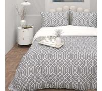 Soleil d'ocre, Parure Housse de Couette 3D Microfibre 240x220 cm Anya Gris
