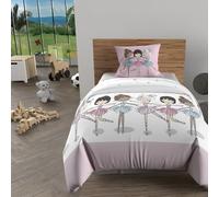 Soleil d'Ocre Parure housse de couette Danseuses 140x200 cm 100% coton 57 fils/cm2 Rose