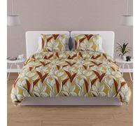 Soleil d'ocre, Parure Housse de Couette en Coton 57 Fils 240x220 cm Togo Moutarde