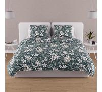 Soleil d'Ocre - Parure housse de couette Manon en coton 57 fils 260x240 cm Vert