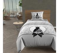 Soleil d'ocre, Parure Housse de Couette Coton 57 Fils 140X200 cm Black Dress