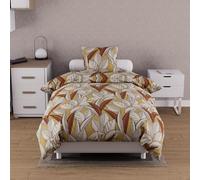 Soleil d'ocre, Parure Housse de Couette Coton 57 Fils 140x200 cm Togo Moutarde