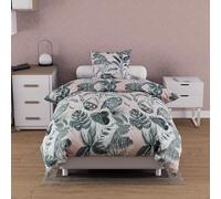 Soleil d'ocre, Parure Housse de Couette Coton 57 Fils 140x200 cm Tropic Vert