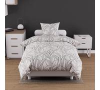 Soleil d'ocre, Parure Housse de Couette Coton 57 Fils 140x200cm Togo Blanc