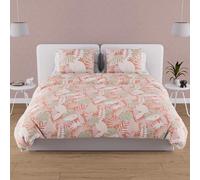 Parure Housse De Couette En Coton 57 Fils 240x220 Cm Tanzanie Corail, Par Soleil D'ocre