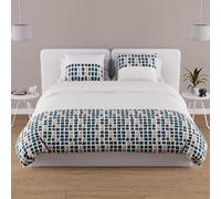 Soleil d'ocre Parure Housse de Couette en Coton 57 Fils 260x240 cm Fabio Bleu