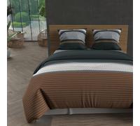 Soleil d'ocre, Parure Housse de Couette en Coton 57 Fils 260x240 cm THALES Brique