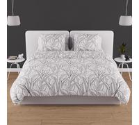 Soleil d'ocre, Parure Housse de Couette en Coton 57 Fils 260x240 cm Togo Blanc