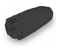 Soleil d'ocre, Percale Drap Housse, Coton, Anthracite, 160x200 cm