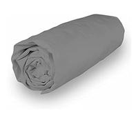 Soleil d'ocre, Percale Drap Housse, Coton, Gris, 140x190 cm