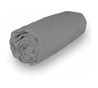Soleil d'ocre, Percale Drap Housse, Coton, Gris, 160x200 cm