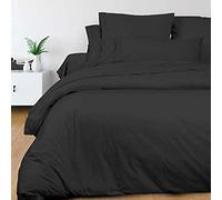 Soleil d'ocre, Percale Housse de Couette, Coton, Anthracite, 260x240 cm
