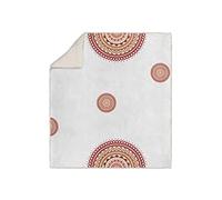 Soleil d'ocre Plaid Polaire Sherpa imprimé 110x170 cm Mandala Corail