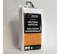 Soleil d'ocre, Protège Matelas Molleton Imperméable, Blanc, 2x100x200 cm