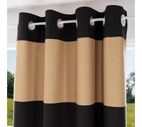 Soleil d'ocre, Rideau à Oeillets en Coton lavé 135x250 cm Jute