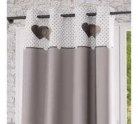 Soleil d'Ocre – Rideau à œillets Love – Pur coton 135x250 cm – Gris