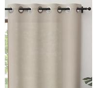 Soleil d'ocre, Rideau à Oeillets Pur Coton 135x250 cm Panama Lin