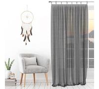 Soleil d'ocre, Spirit Voilage avec Anneaux, Gris, 140x250 cm