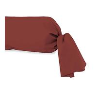 Soleil d'ocre, Taie de traversin en cotn 57 Fils 45x205 cm UNI Brique, par Soleil d'Ocre