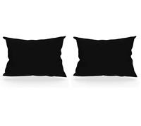 Soleil d'ocre, Taie d'oreiller, Coton 57 Fils, Noir, 50x70 cm (Lot de 2)