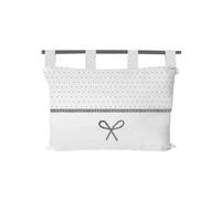 Soleil d'ocre Tête de lit brodée déhoussable 45x70 cm Emilie Blanc