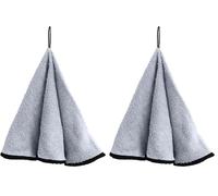 Soleil d'ocre Torchon Rond en Coton Eponge Blanc (Lot de 2)