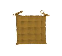 Soleil d'ocre, Velvet Dessus de Chaise capitonné Velours, Jaune, 40x40x5 cm