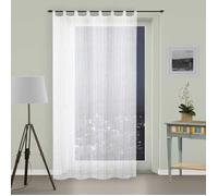 SOLEIL D'OCRE Voilage à pattes Maélis - 135x250 cm - Blanc et gris