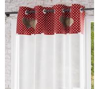Soleil d'ocre, Voile à Oeillets Pur Coton 135x250 cm Love Rouge