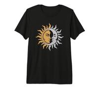 Soleil embrassant la Lune Union Mystique Astrologie Harmonie Cosmique T-Shirt Haut de Gamme