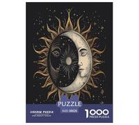 Soleil et Lune Puzzle 1000 Pieces Cadeau Unique Jeu Éduchatif Défi Jouet À De Qualité Supérieure Peinture Art pour Adultes Et Enfants À Partir De 12 Ans 38x26cm/1000pcs