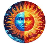 Soleil et Lune Puzzle De 1000 Pièces pour Sun Moon Filles Encastrement Parfait Qualité Premium Artistique Art Déco Relaxation 1000pcs (67.5x67.5cm)