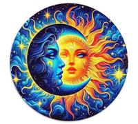 Soleil et Lune Puzzle Rond 1000 Pièces Sun Moon Enfants Encastrement Parfait Qualité Premium Relaxation Activité Artistique Ludique 1000pcs (67.5x67.5cm)