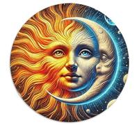 Soleil et Lune Puzzle Rond De 1000 Pièces pour Sun Moon Célébrités Réduction du Stress DécoRation Murale 1000pcs (67.5x67.5cm)